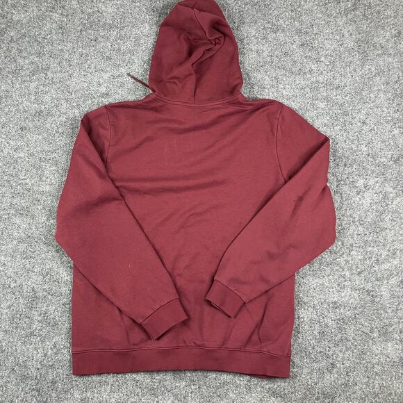 Reebok Hoodie Mens XL Maroon Pullover Fleece Sweatshirt Kangaroo Pocket Casual - Picture 8 of 9
